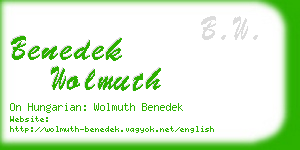 benedek wolmuth business card